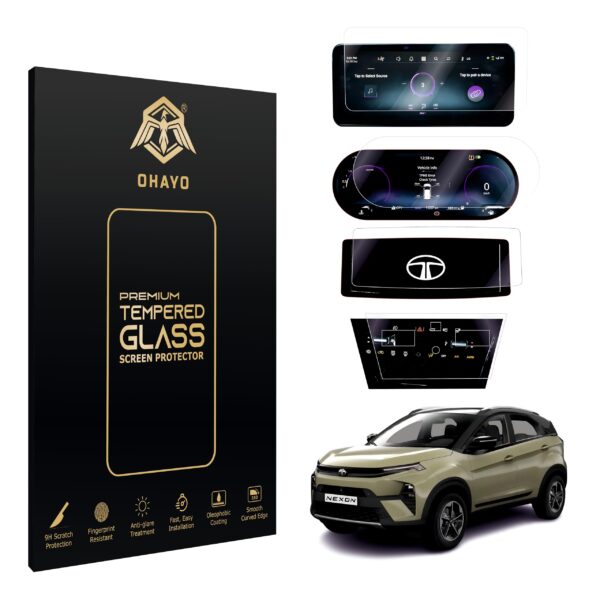 OHAYO Military Strength Screen Protector, Strong Protection, Full Screen Edge-to-Edge Cover, Scratch Resistant, Bubble-Free Installation, Ultra HD Clarity,With installation kit (0K-1SGT-ZDYA)