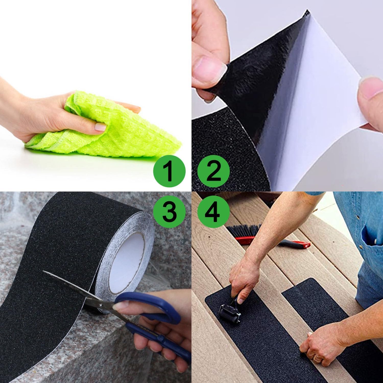 OHAYO Anti Slip Tape 10 Meter x 25mm Black Non Skid Safety Traction Tape, PET Material with Solvent Acrylic Adhesive, Fall Resistant Grip Strip Compatible with Slippery - Image 6