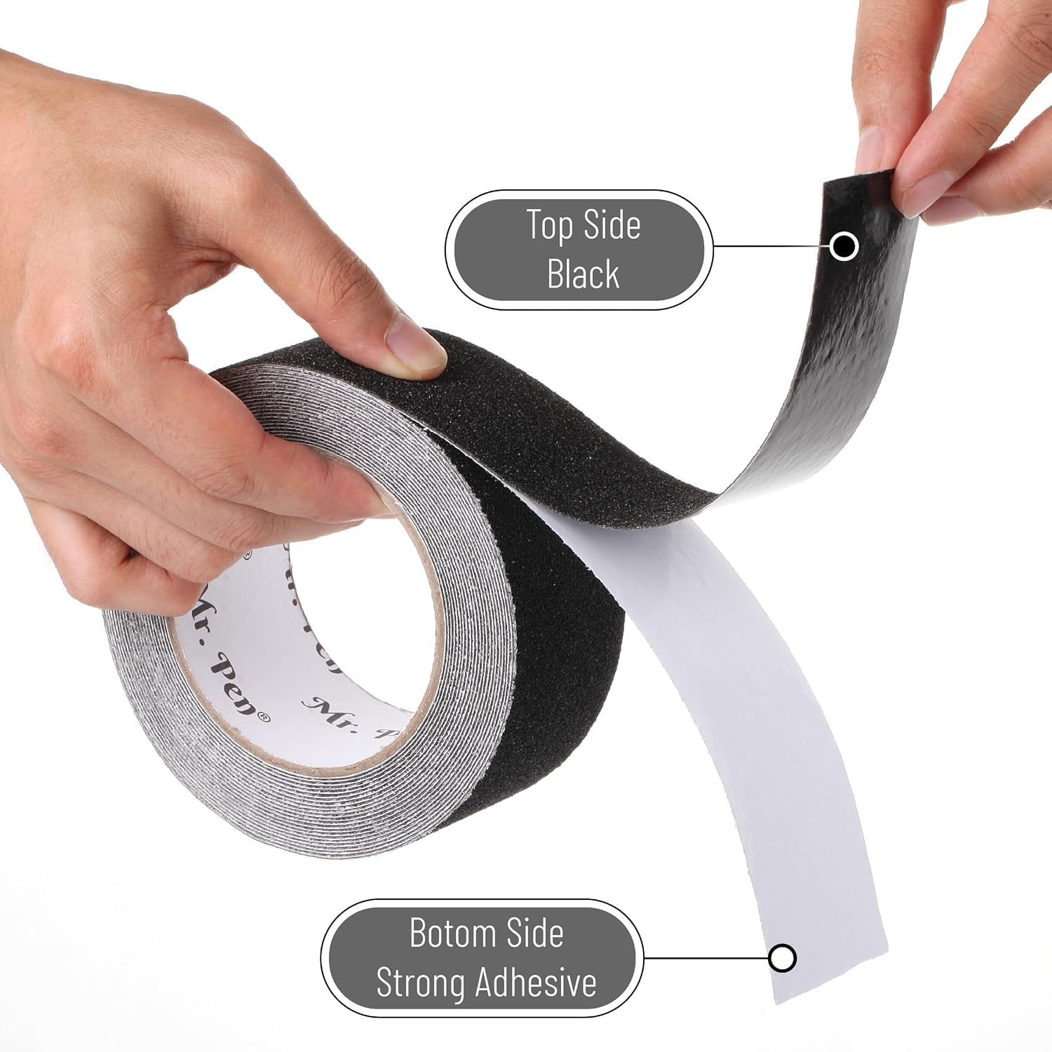 OHAYO Anti Slip Tape 10 Meter x 25mm Black Non Skid Safety Traction Tape, PET Material with Solvent Acrylic Adhesive, Fall Resistant Grip Strip Compatible with Slippery - Image 2