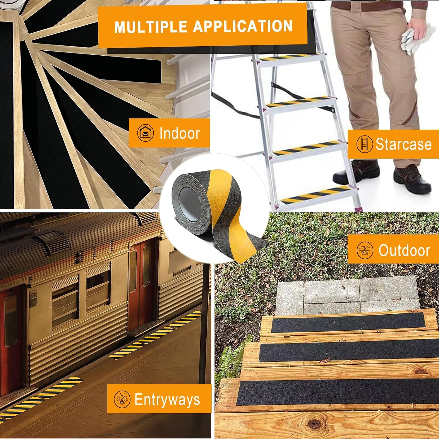 OHAYO Anti Slip Tape 18 Meter x 50mm, Multicolor Fall Resistant Traction Tape for Stairs, Floors & Slippery Surfaces, PET Safety Grip Tape - Image 5