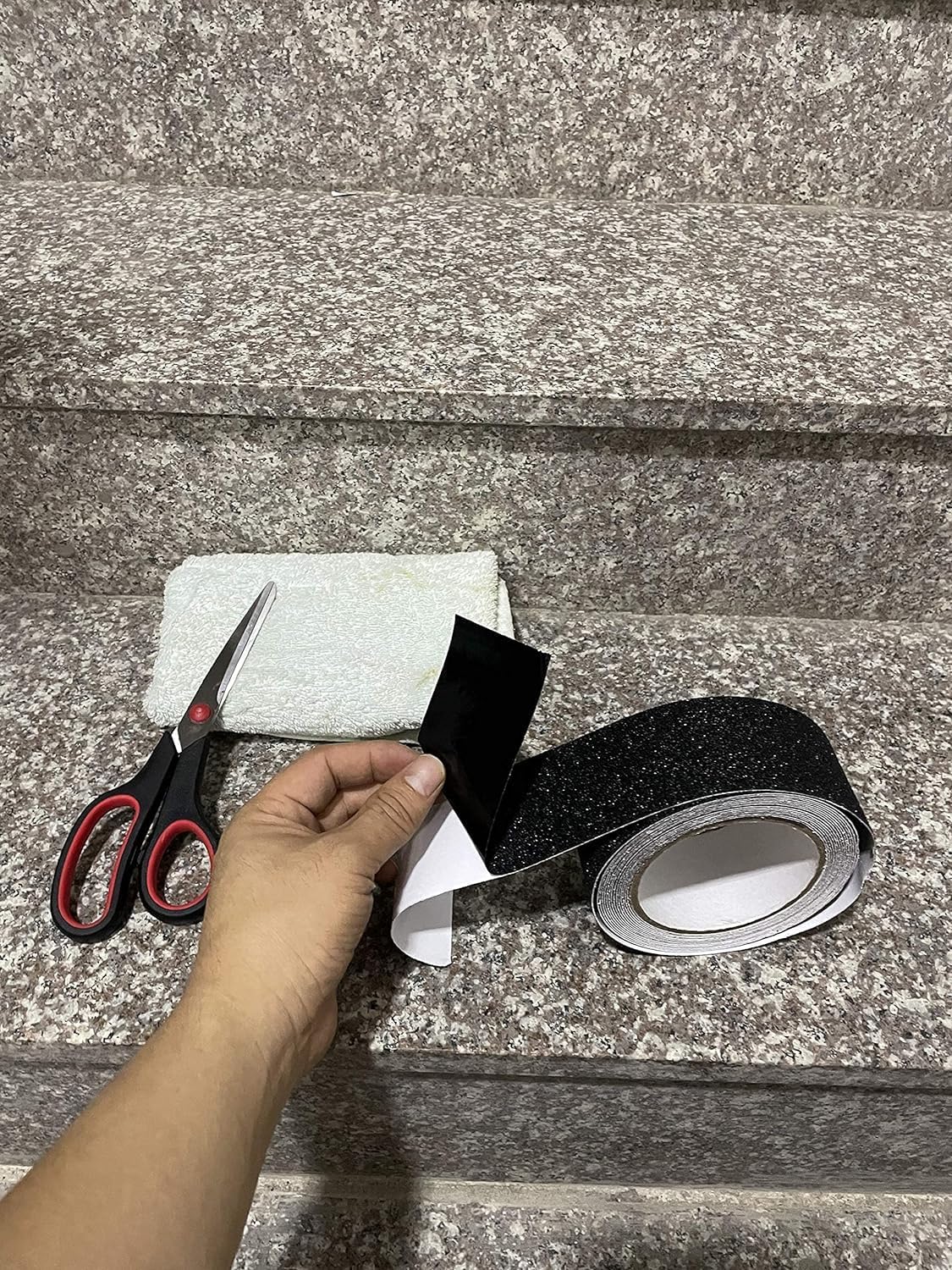 OHAYO Anti Slip Tape 10 Meter x 25mm Black Non Skid Safety Traction Tape, PET Material with Solvent Acrylic Adhesive, Fall Resistant Grip Strip Compatible with Slippery - Image 7