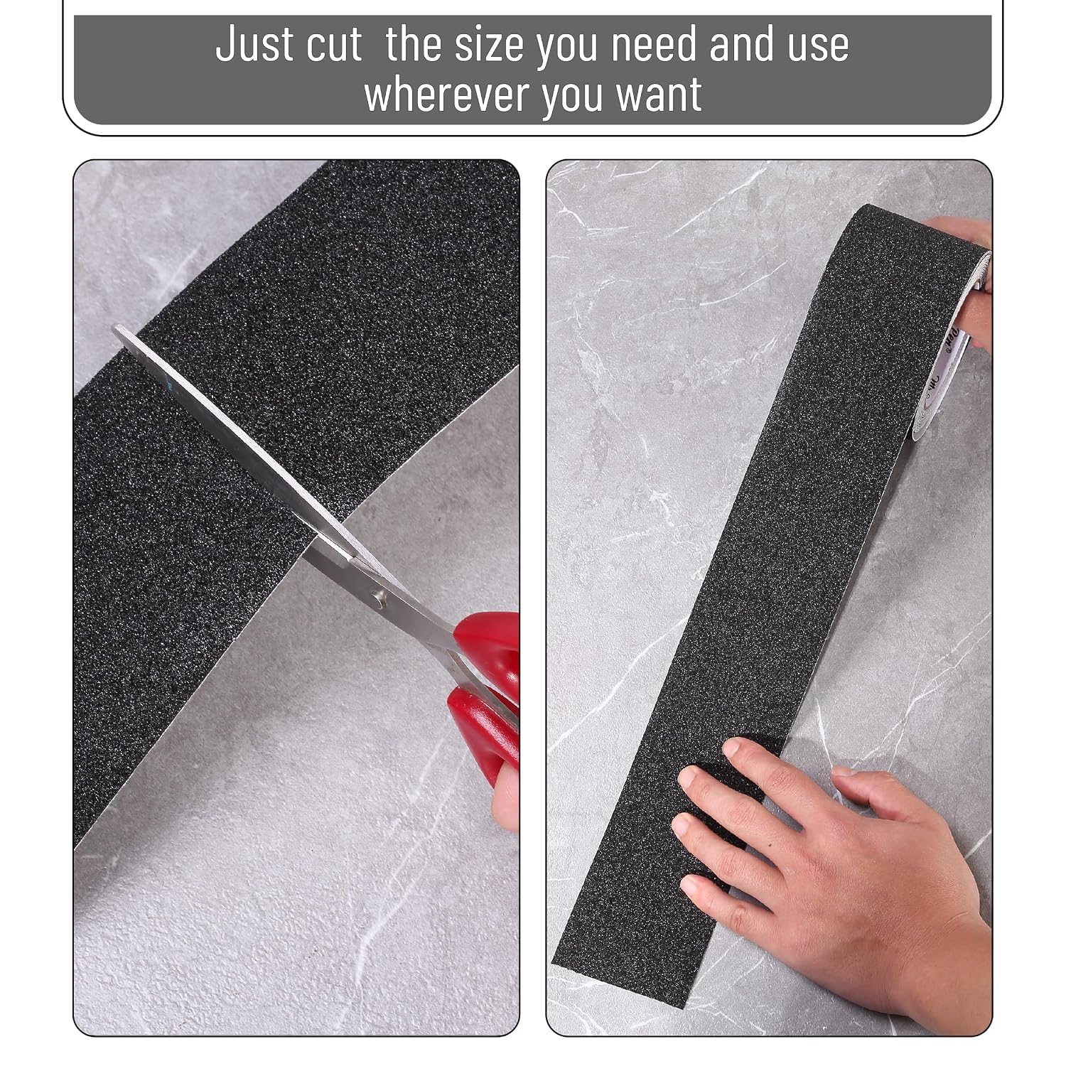 OHAYO Anti Slip Tape 10 Meter x 25mm Black Non Skid Safety Traction Tape, PET Material with Solvent Acrylic Adhesive, Fall Resistant Grip Strip Compatible with Slippery - Image 4